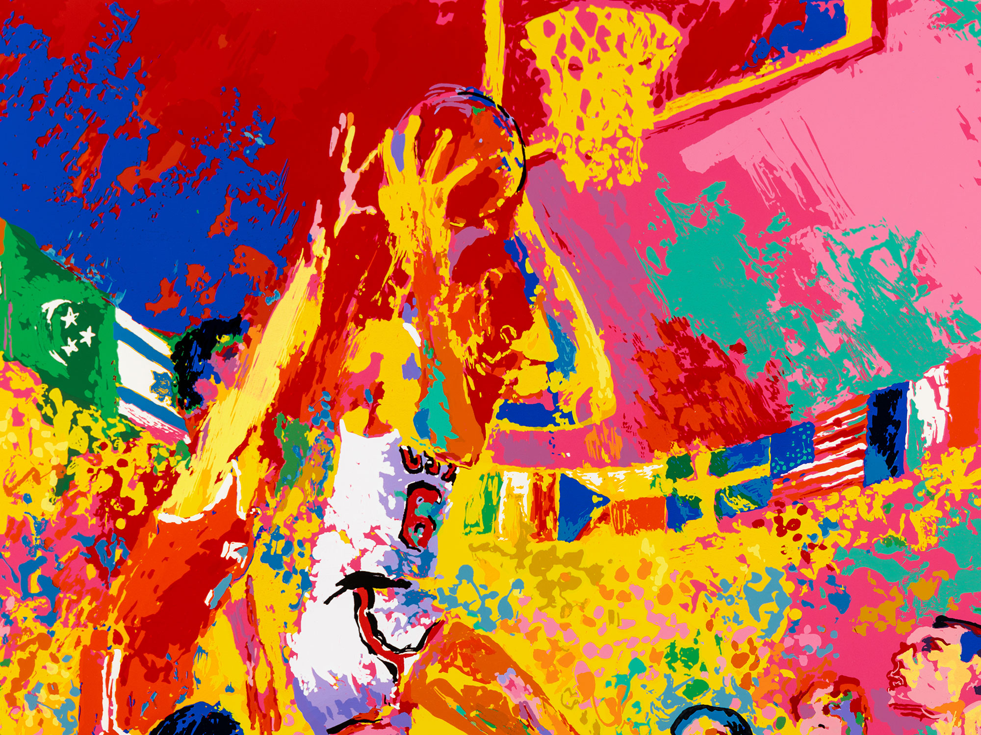 Olympic basketball serigraph